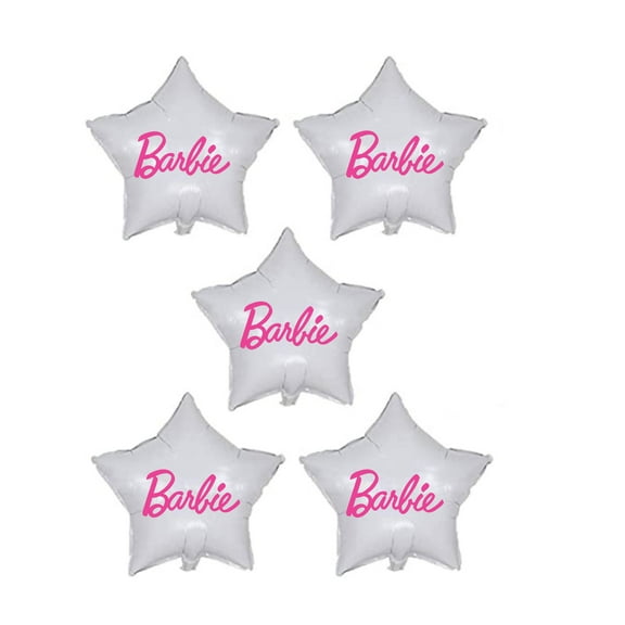 bgbcostume.com Barbie Balloons, Foil White Star Birthday Decoration, 18''