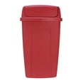 Mainstays 13 Gallon Trash Can, Plastic Swing Top Kitchen Trash Can, Red