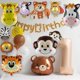 thumbnail image 3 of Jungle Safari Animal Balloons 36pcs 10in Foil Helium Adorable Mini Animal Cow Tiger Lion Monkey Zebra Giraffe Shaped Balloons for Wildlife, 3 of 4