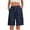 Navy, variant on Yghzkop Womens Cargo Shorts Utility Stretch Waist Drawstring Belt Button Pockets Military Solid Color Casual Workwear Denim Bermuda Short