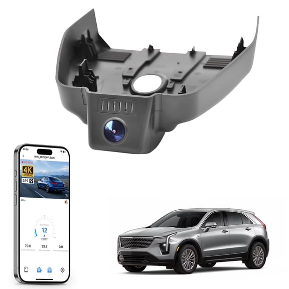 Mangoal 4K Dash Cam Custom fit for Cadillac XT4 2024 2025(Model C), OEM Look, UHD 2160P Video, App, WiFi, 64GB Card