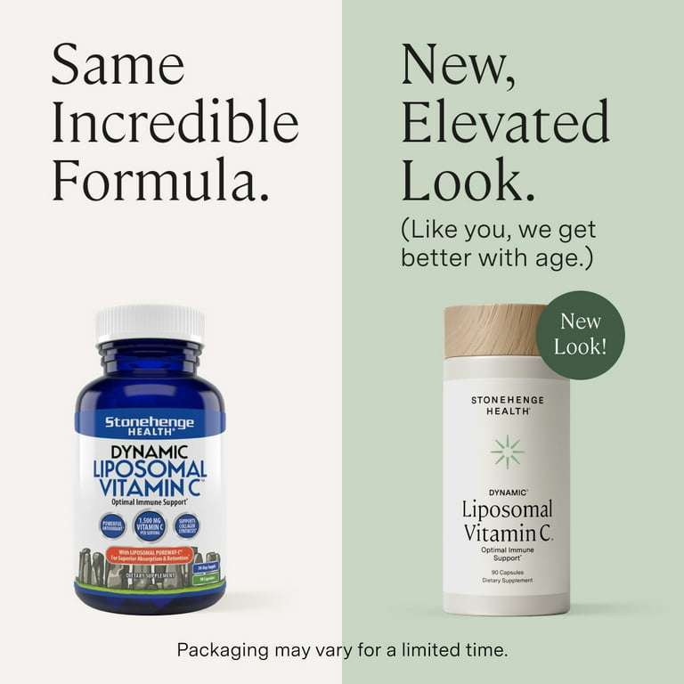 Stonehenge Health Liposomal Vitamin C 1500mg, Antioxidant, Non-GMO, High  Absorption, Supports Immune System, 90 Capsules - Walmart.com