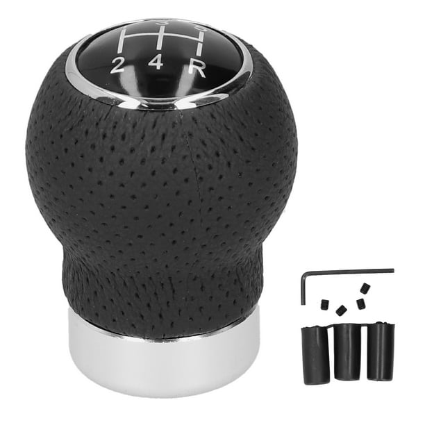 Perilla de cambio de 5 velocidades de cuero genuino con adaptador, llave hexagonal universal