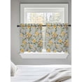 thumbnail image 5 of Yellow Rose Tier Curtains 24 Inch Length,Sheer Curtains for Bedroom Living Room Window Vintage Country Botanical Floral Vines Rod Pocket Drapes Kitchen Curtains Small Half Window 27.5"x24" 2 Panels, 5 of 6