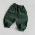 thumbnail image 2 of Wdgfv Girls Pants Toddler Baby Elastic Waist Casual Comfortable Solid Trousers for Summer Holiday Outdoor Activities Dark Green 18-24 Months, 2 of 5