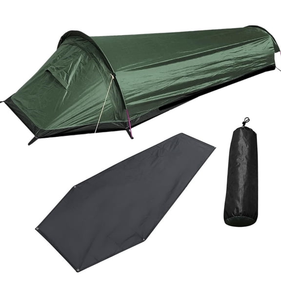 Rupoun Lightweight 1‑Person Backpacking Bivy Tent with Breathable Mesh, 210D Oxford Bottom, Easy‑Set Aluminum Poles