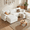 Beige, variant on 120" Oversized U-Shaped Cloud Sectional Sofa with Storage Ottoman, Down-Filled Deep Seat, Solid Wood Frame, Tool-Free Assembly for Living Room