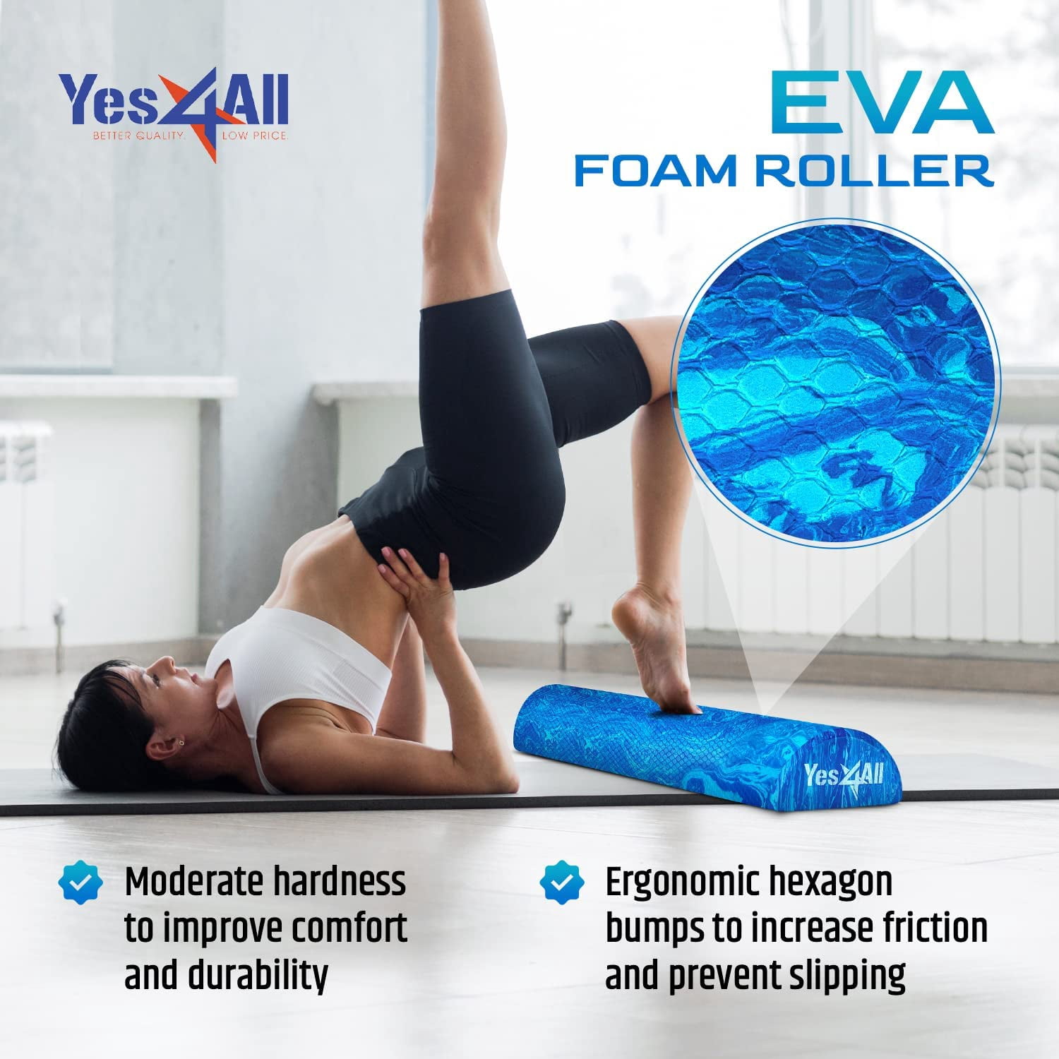 Yes4All Half Roller EVA - Blue - 36 inch
