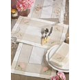 thumbnail image 4 of Fennco Styles Hommage BrodÃ© Collection Cottage Embroidery Hemstitch Border Placemats 14 x 19 Inch, Set of 4 â€“ Ivory Table Mats for Wedding, Banquet, Tea Party and Home DÃ©cor, 4 of 9