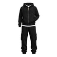 thumbnail image 6 of SELONE Mens 2 Piece Sets Joggers Big and Tall Full Zipper Hoodies Solid Cargo Pant with Pockets Fall Fashion Tracksuit, 6 of 9