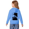 thumbnail image 3 of WhouRiu Big Girl's Hoodies Cat Prints Oversized Hooded Sweatshirt Children Cozy Soft Autumn Winter Hoodies Blue,Sized 7-8, 3 of 6