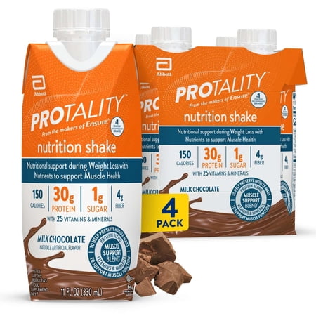PROTALITY Protein Nutrition Shake I Milk Chocolate I 4 Pack