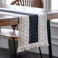 thumbnail image 1 of 12 "* 70" Natural Burlap Boho Mesa de Comedor Mesa Bandera Decoración moderna de la casa de campo Estilo campestre Encaje de ganchillo de algodón tejido, estilo Boho, 1 of 5