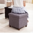 thumbnail image 4 of Taburete Storage Ottoman Ao Lei con reposapiés cúbico de 15 pulgadas, gris, 4 of 9