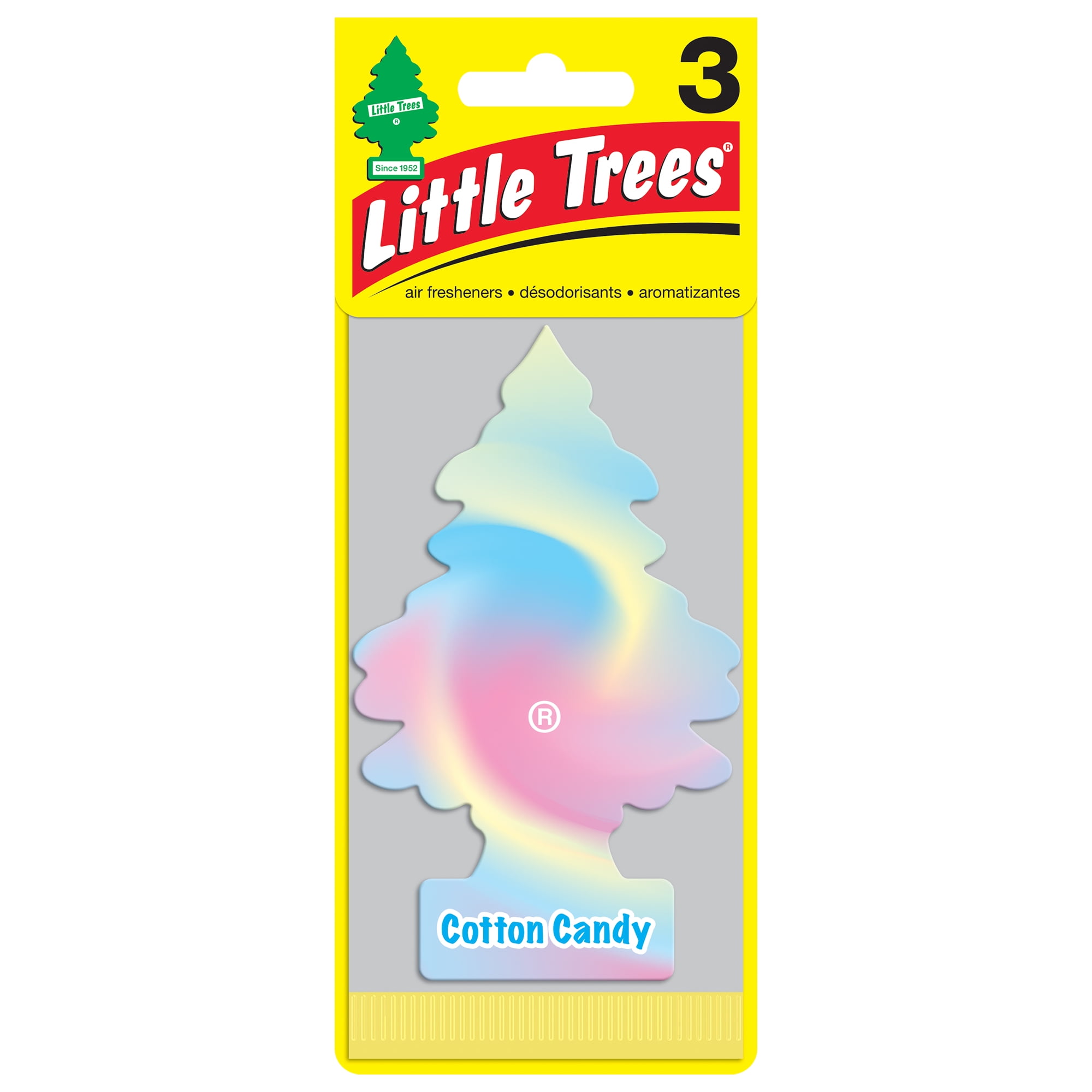 LITTLE TREES Air Freshener Cotton Candy Fragrance, 3 Pack