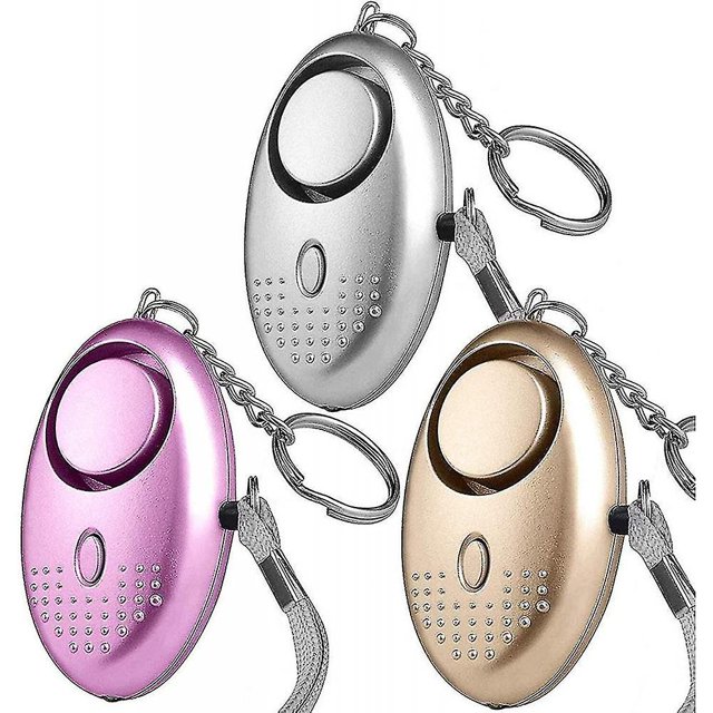 3 unidades de sirenas de seguridad personal de 130 db para alarma de emergencia con linterna LED para ciclistas nocturnos QQS