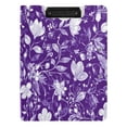 thumbnail image 2 of A4 Double Clip File Folder 18.9x12.6in Clipboards Foldable Binder Holds 80 Sheets Project Folder for Office, Home White Floral and Leaves, 2 of 9