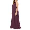 thumbnail image 4 of Zenana Women & Plus V-Neck Draped Jersey Beach Summer Cami Long Maxi Dress with Side Pockets, 4 of 5