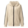 thumbnail image 3 of Mujeres Casual manga larga bolsillo suelto Navidad estampado cremallera medio y largo Tops sudaderas con capucha blusa de mujer Fridja bvmnju5696, 3 of 6