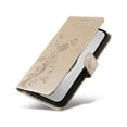 thumbnail image 6 of Designed for iPhone 16 Pro Max Case Wallet,Women Flip Folio Cover with Butterfly & Flower Embossed PU Leather Stand Credit Card Holders Slots Wrist Strap Shockproof Phone Case,Gold, 6 of 10