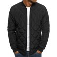 thumbnail image 1 of Chaqueta Acolchada De Invierno Con Cuello Levantado De Diamantes De Manga Larga Para Hombre (Negro L) Tmvgtek Caballero, 1 of 9