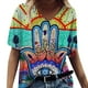 thumbnail image 2 of Pntutb moda mujer impresión cuello en V camiseta manga corta Casual camiseta tops blusa Pntutb Pntutb-4813, 2 of 5