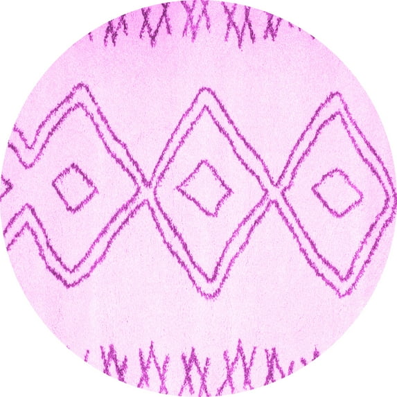 Ahgly Company Indoor Round Solid Pink Modern Area Rugs, 7' Round