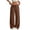 #02Brown, variant on Women's Linen Pants Wide Leg Light Weight Drawstring Waist Swimsuit Cover Ups Beach Pants Black 2XL
