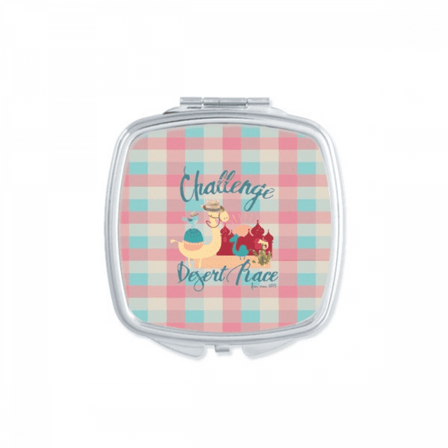 Camel Bird Castle Red Blue Square Mirror Portable Compact Pocket Makeup Double Sided Glass