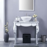 Southern Enterprises Levitticus Mirrored Vanity Sink w/ Natural Marble Countertop, Mirror
