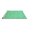 thumbnail image 2 of Ahgly Company Machine Washable Indoor Square Abstract Turquoise Blue Modern Area Rugs, 4' Square, 2 of 4