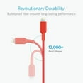 thumbnail image 3 of Anker Powerline II Lightning Cable 6ft Data Sync Charging for iPhon, MFi Certified |Red, 3 of 6