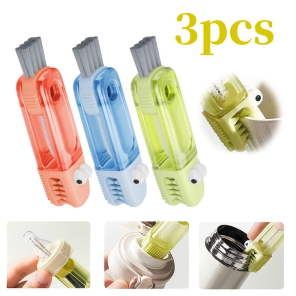 3pcs 4 In 1 Cup Lid Cleaning Brush - Water Bottle Cleaning Brush,portable Crevice Cleaning Brush Set For For Bottle Tight Spaces Cup And Sealed Food Storage Containers With Lids,home Goods,hand Tools