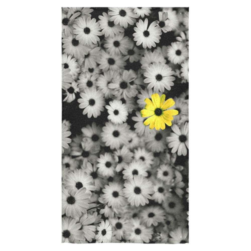 MKHERT Yellow Flower In The Black Bath Towel Shower Towel Wash Cloth Face Towels 16x28 inches