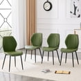 thumbnail image 3 of Dining Chairs Set of 4 Olive Green PU Leather Metal Black 33.3" for Kitchen, 3 of 8