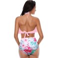 thumbnail image 3 of Maillots de Bain 2 Pcs pour Femmes Taille Haute Croisée Imprimé Floral, 3 of 5