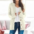 thumbnail image 2 of GPOECD Womens Open Front Boho Long Patchwork Knit Cardigan with Pockets and Long Sleeves for Women Z1104C-Beige,XXXL, 2 of 5