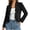 Black, variant on Ruffled Denim Jacket for Women Distressed Jean Jacket Long Sleeve Trucker Jacket Vintage Western Cowboy Jackets Open Front Denim Coat Black