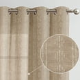 thumbnail image 1 of Curtainking Rideaux Boho Rideaux en Lin pour Salon Rideaux de Fenêtre 52x63 Pouces Rideaux à Oeillets à Rayures Géométriques 2 Panneaux Taupe, 1 of 6