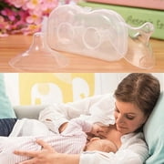 Bueautybox 2Pcs Thin 4 Holes Semicircle Silicone Nipple Protectors Shield Breast Feeding