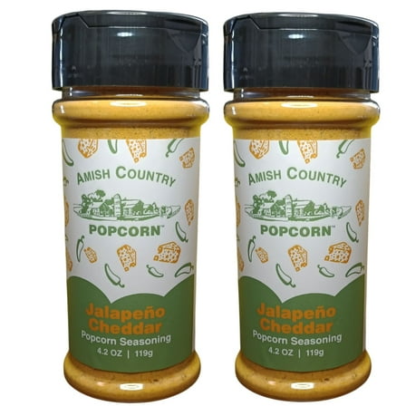 Amish Country Popcorn Jalapeno Cheddar Seasoning 2 Jars, 4.75 oz