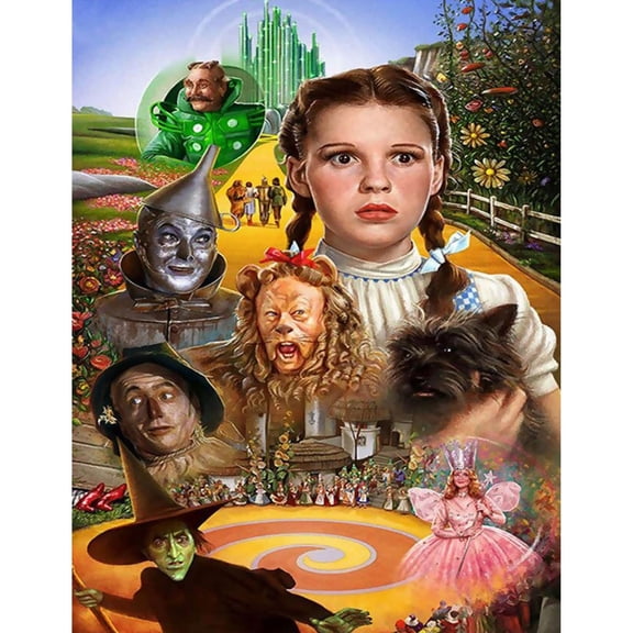 Adult DIY 5D Diamond Painting Kit, Wizard of Oz Series Art Round Diamond, Full Diamond Diamond Embroidery Kit, Mosaic Cross Stitch Craft Home Wall Decoration