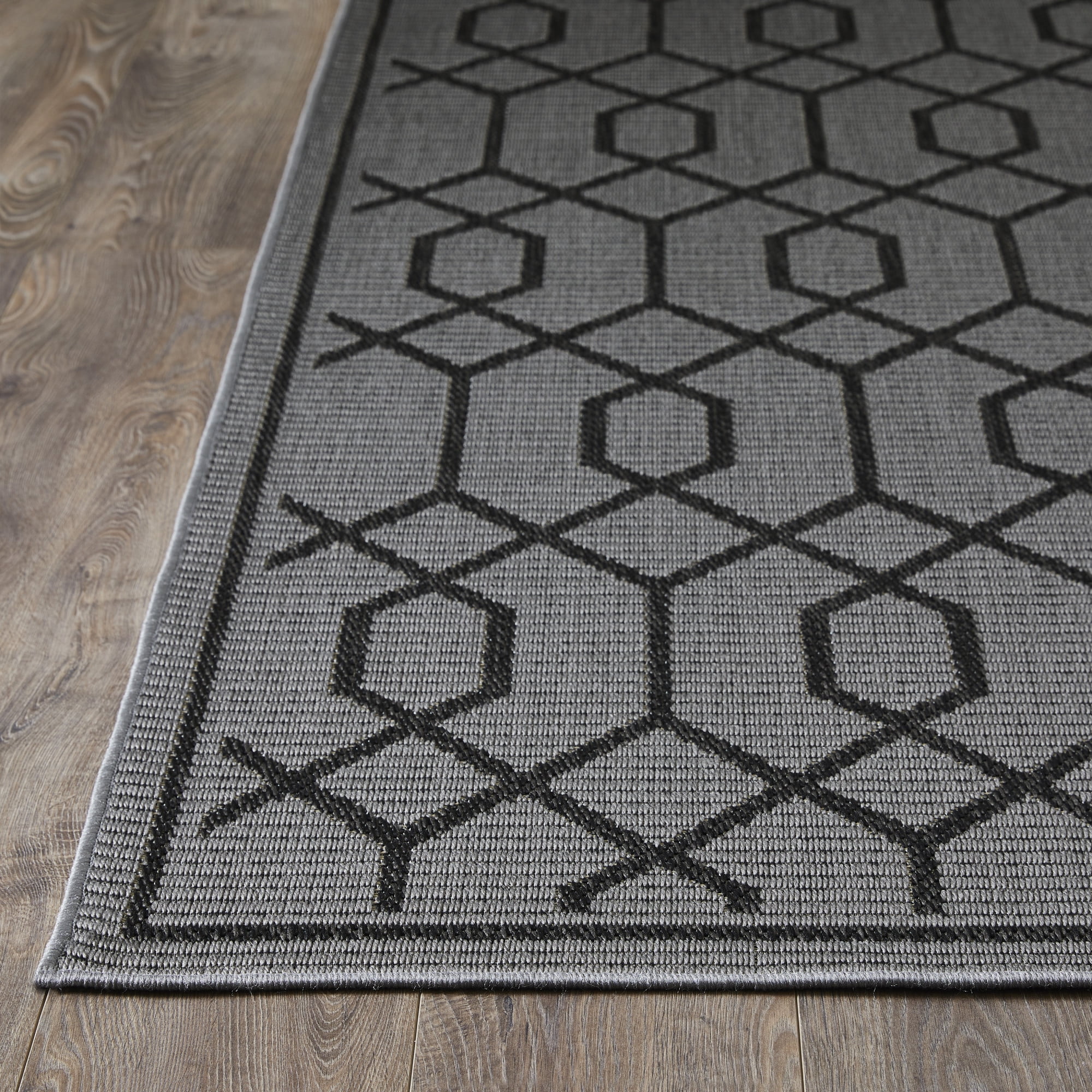 Loomaknoti Breyleigh Chendler 6' x 9' Grey Trellis Indoor Polypropylene Area Rug