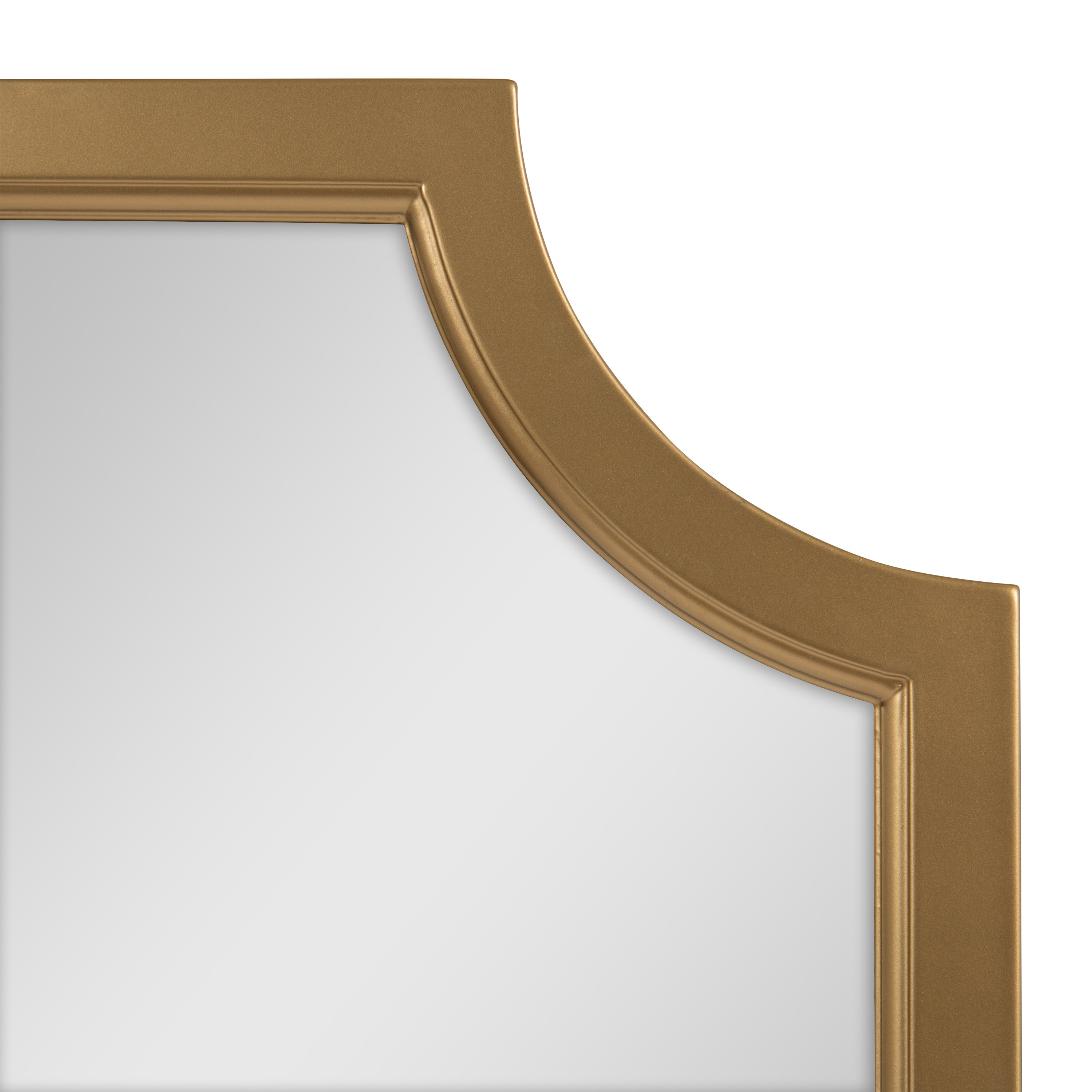 Kate and Laurel Hogan Wood Framed Mirror with Scallop Corners, 24 x 36  Inches, Gold