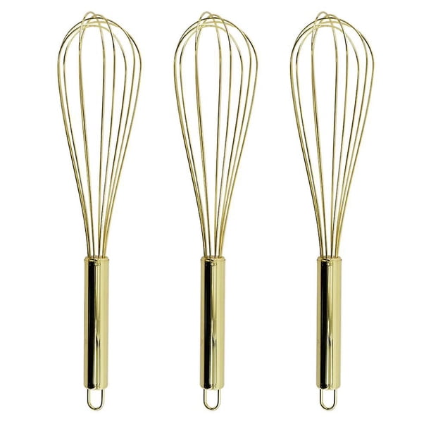 Paquete de 3 batidores de acero inoxidable YONGSHENG chapados en oro titanio