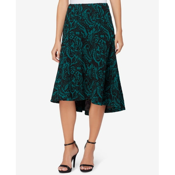 Catherine Malandrino Rosa Jacquard High Low A Line Skirt Black Madrid Cactus 6