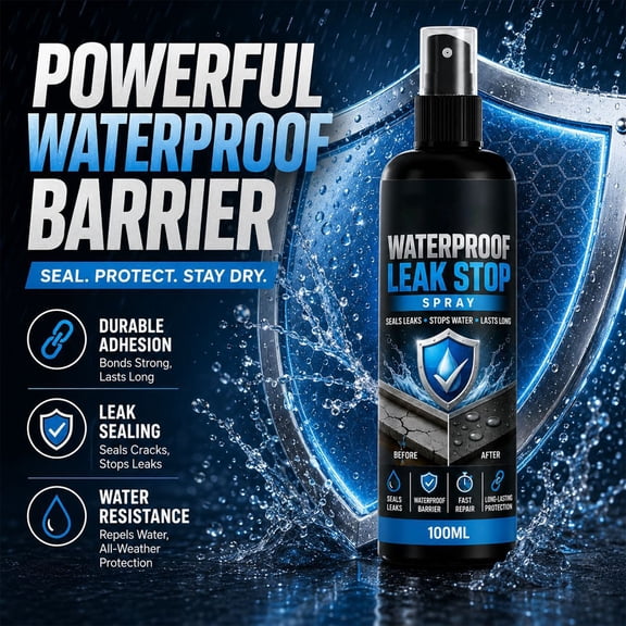 Waterproof Leak Stop Spray Sealant 100ml, Multi Surface Repair Spray for Roof Pipe and Wall Crack, Fast Curing Sealing Agent for Window and Bathroom Tile, Portable Emergency Home Repair Spray