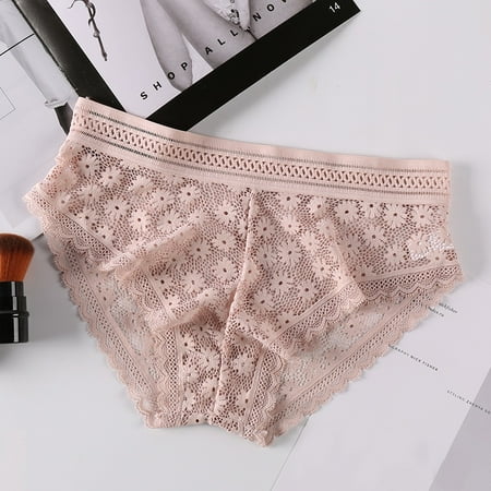 

Ame Ladies Sexy Lace Panties Women s Lightweight Comfortable Stretch Skin-friendly Panties Briefs