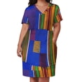 thumbnail image 2 of Kente Cloth Vestido de manga larga para niñas estampado de Ghana África occidental bolsillo Suelto, 2 of 6