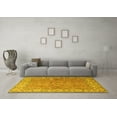 thumbnail image 3 of Ahgly Company Machine Washable Indoor Square Persian Yellow Traditional Area Rugs, 5' Square, 3 of 4